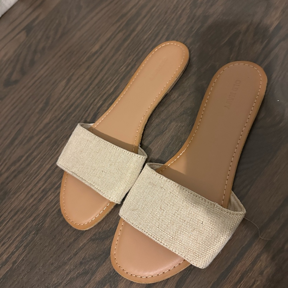 Old Navy Tan Sandals Minimalist Slip-On Design